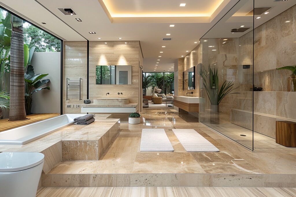 Transformez votre salle de bain avec un design en travertin moderne